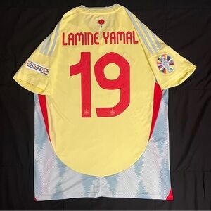 Lamine Yamal Spain Away Jersey 2024 Euro Yellow #19 soccer jersey